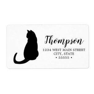 Etiqueta de devolução de gato preto