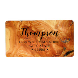 Etiqueta de devolução de grão de madeira colorida