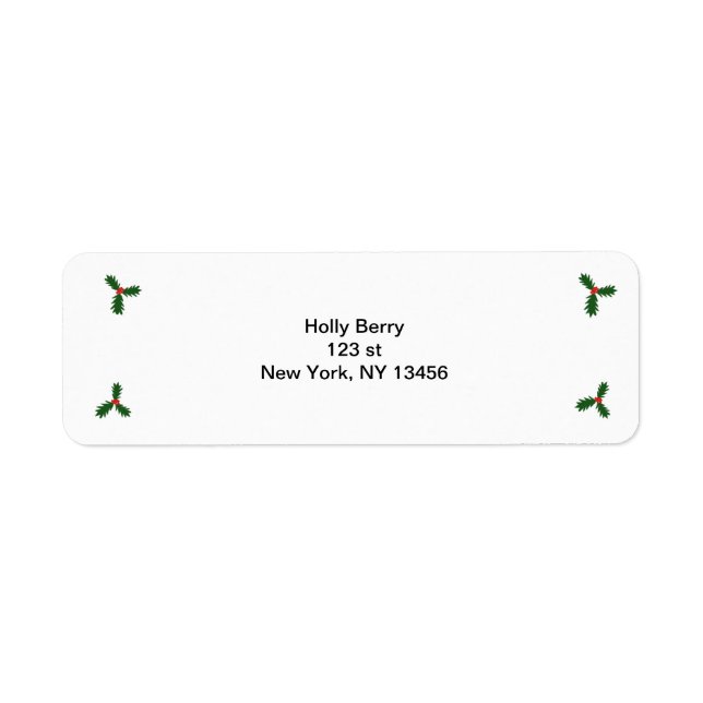 Etiqueta de devolução de Natal Holly Berry (Frente)