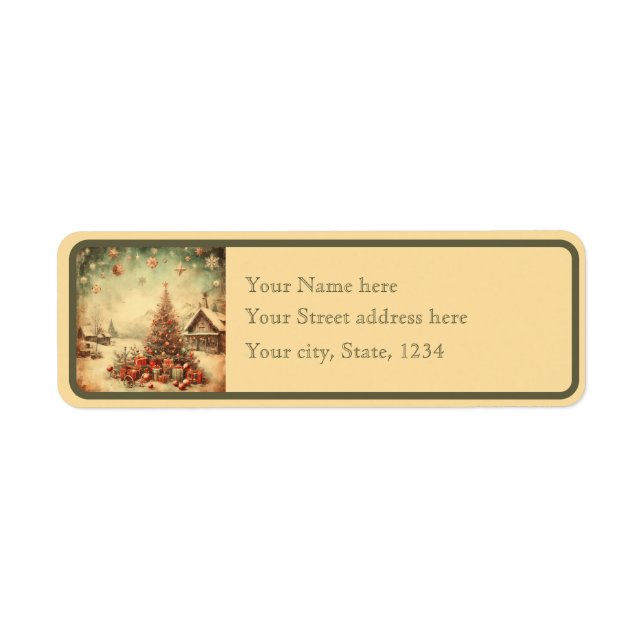 etiqueta de devolução personalizada da árvore de n (Frente)