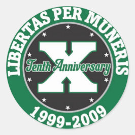 Etiqueta de dez anos do aniversário de GKMMC