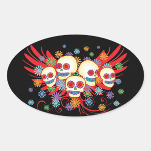 Etiqueta de Diâmetro de los Muertos Oval