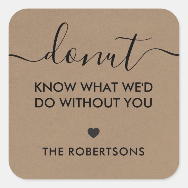 Etiqueta de Donut Não Sabemos o Que Faríamos Sem V (Frente)