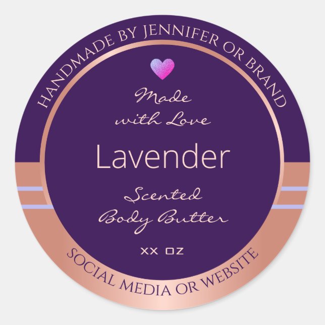 Etiqueta de empacotamento do produto elegante Rosa (Frente)