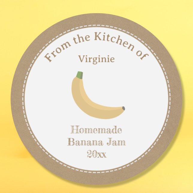 Etiqueta de emperramento de Banana russa (Rustic Banana Jam Label Sticker)