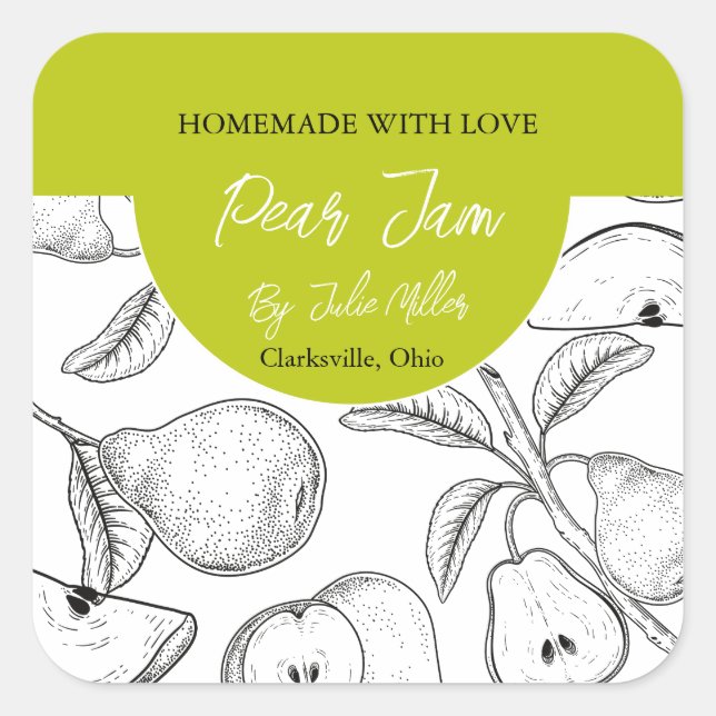 Etiqueta de Emperramento de Pear Preto e Branco (Frente)