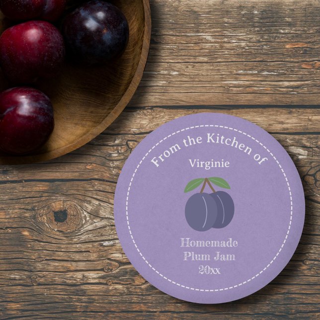 Etiqueta de emperramento de plástico Kraft & Rusti (Kraft & Rustic Plum Jam Label Sticker)