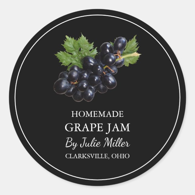 Etiqueta de Emperramento de Uvas Simples Homemade (Frente)
