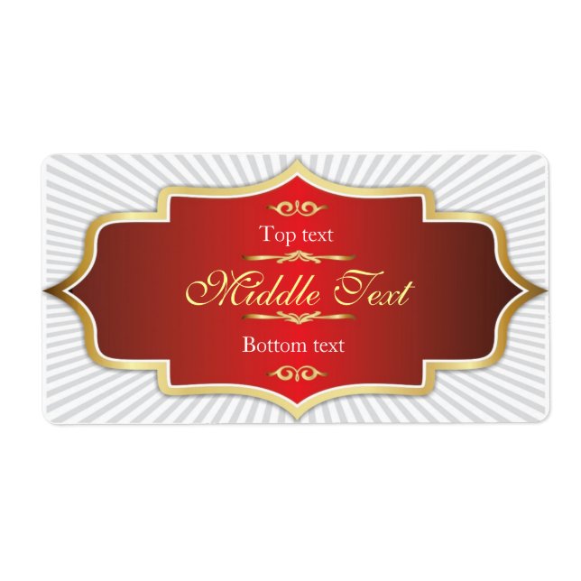 Etiqueta de Emperramento do Estilo do rico Vermelh (Frente)