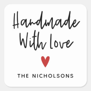 Etiqueta de empresa artesanal com amor Pequena emp