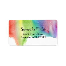 Etiqueta de endereço abstrata | Manchas de tinta a