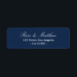 etiqueta de endereço azul do marinho<br><div class="desc">design de texto personalizado</div>