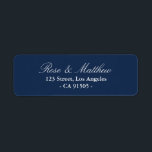 etiqueta de endereço azul do marinho<br><div class="desc">design de texto personalizado</div>