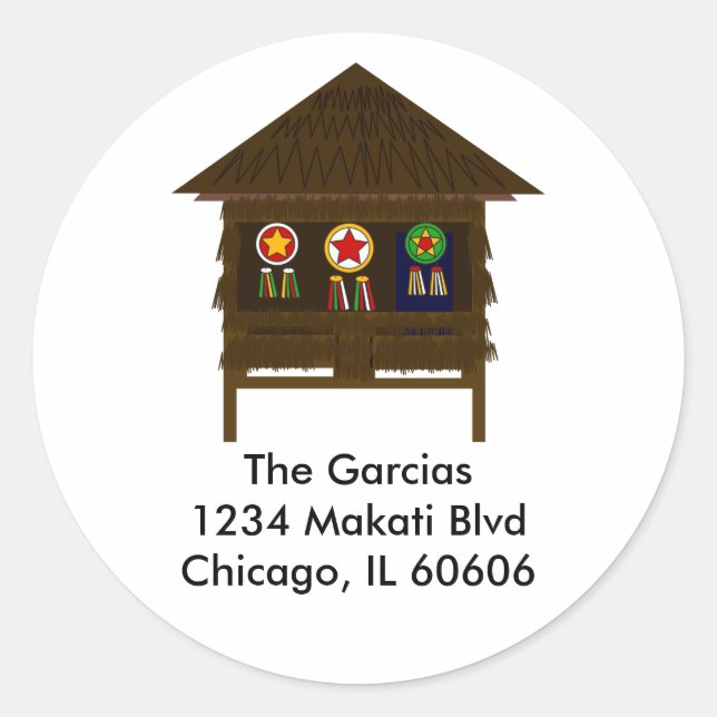 etiqueta de endereço Bahay Kubo (Frente)