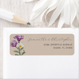 Etiqueta de Endereço Boho Wildflower Beige