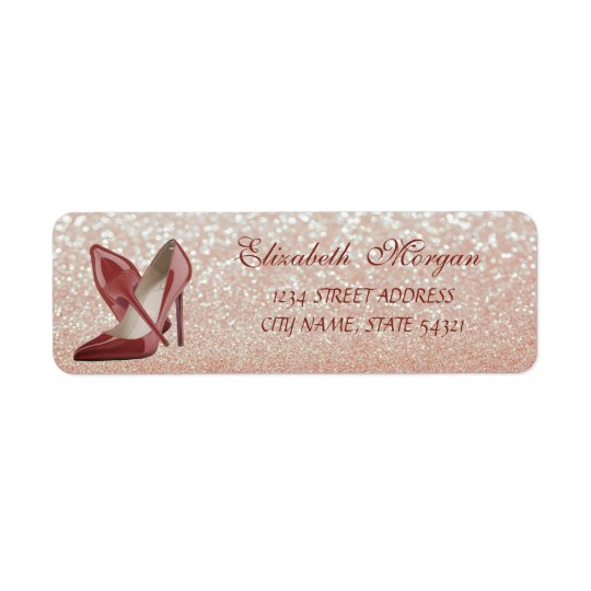 Etiqueta de endereço Bokeh-Alta Glittery elegante