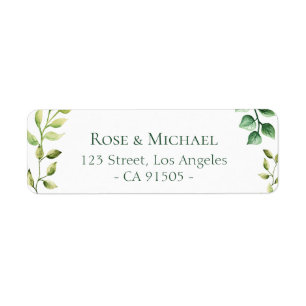 etiqueta de endereço botânica floral bonita
