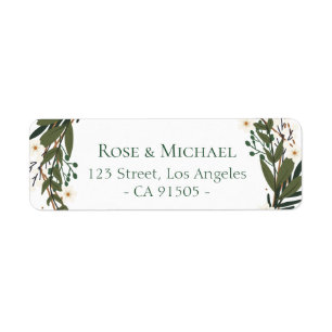 etiqueta de endereço botânica floral bonita