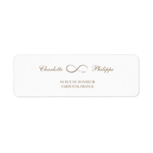 Etiqueta de Endereço Branco Dourado do Símbolo Inf