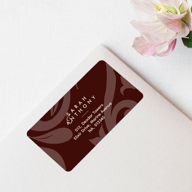 Etiqueta de Endereço Clássico de Casamento de Dama (Criador carregado)