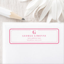 Etiqueta de Endereço com Monograma Personalizado e