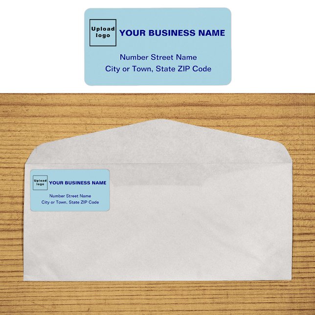 Etiqueta de Endereço Comercial Azul Monocromática (Monochrome blue business address label on envelope)