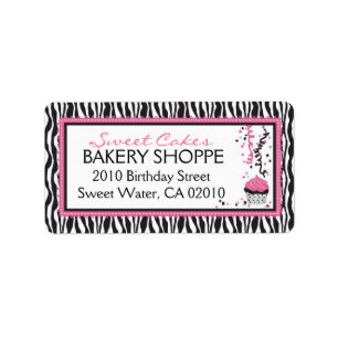 Etiqueta de endereço comercial chique dos cupcake