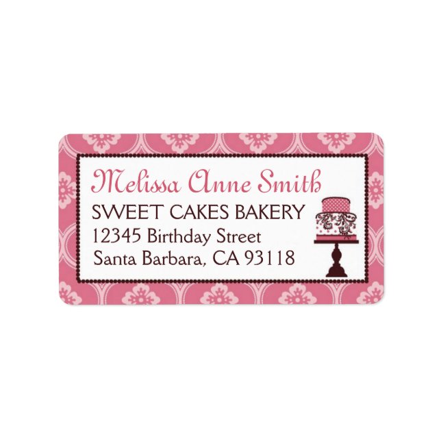 Etiqueta de Endereço Comercial do Sweet Cake (Frente)