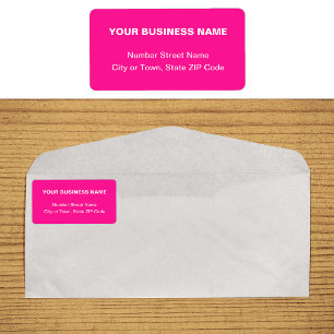 Etiqueta de Endereço Comercial Rosa para Textos Si