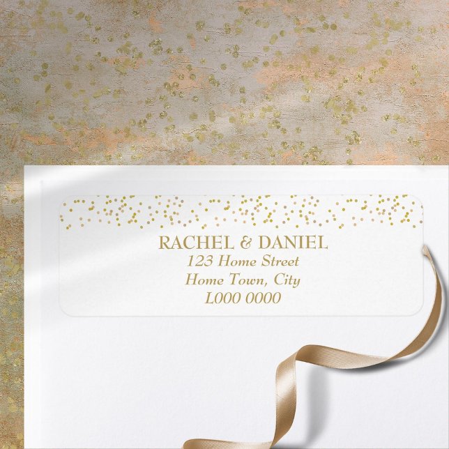 Etiqueta de Endereço Confete em Pó de Ouro (Gold Dust Confetti Address Label)