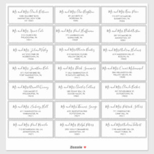 Etiqueta de Endereço Convidado de Casamento Preto 