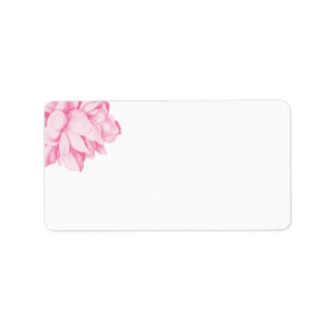 Etiqueta de endereço cor-de-rosa da peônia