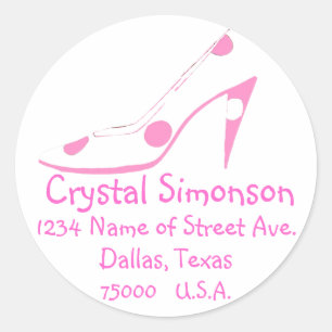 Etiqueta de endereço cor-de-rosa elegante dos