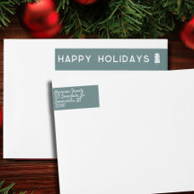 Etiqueta de Endereço da Árvore de Natal escandinav