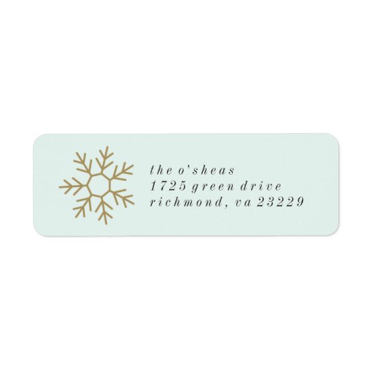 Etiqueta de endereço da beira do floco de neve