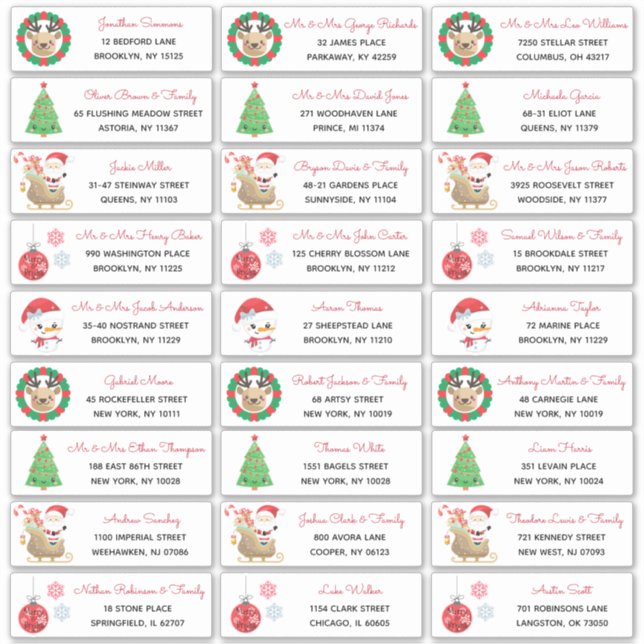 Etiqueta de Endereço da Família Snowman Papais noe (Frente)