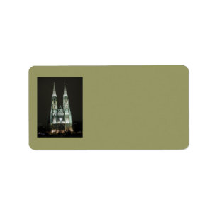 Etiqueta de endereço da igreja de Notre Dame