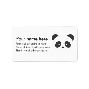 Etiqueta de endereço da panda