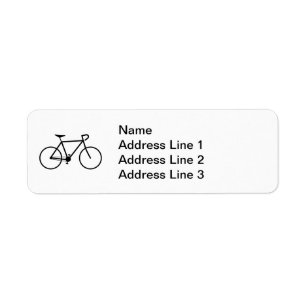 Etiqueta de endereço da silhueta da bicicleta