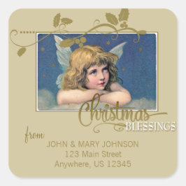 Etiqueta de Endereço das Bênçãos do Anjo de Natal