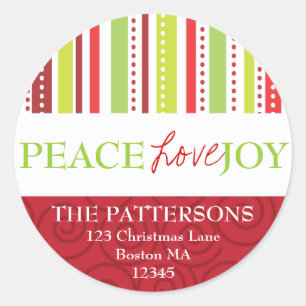 Etiqueta de endereço das bolinhas & das listras d