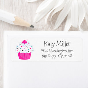 Etiqueta de Endereço das Raparigas de Cupcake de