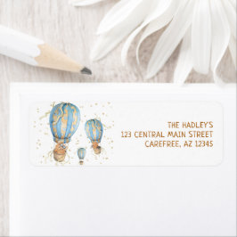 Etiqueta de Endereço de Aniversário do Balão de Ar