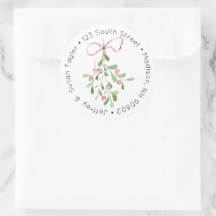 Etiqueta de Endereço de Aquarela de Natal com Visc