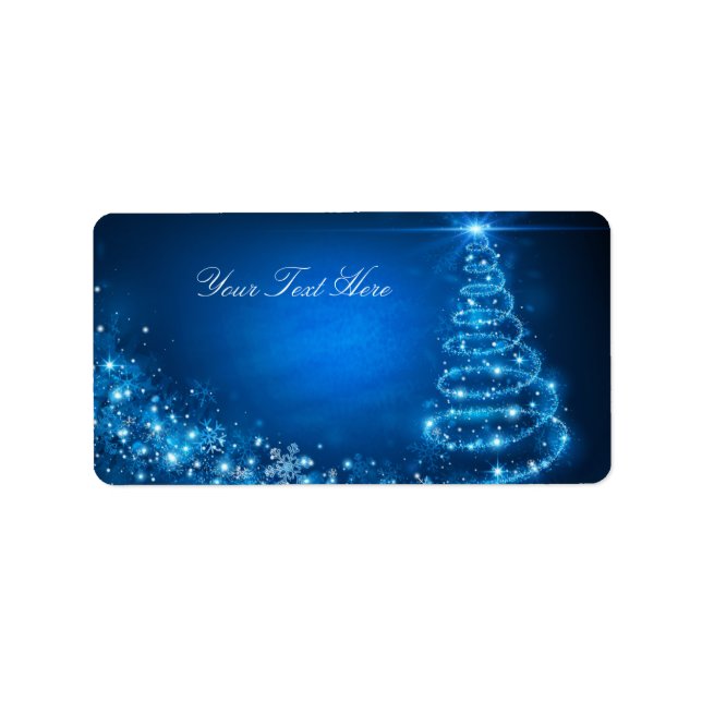 Etiqueta de Endereço de Árvore de Natal Blue Spark (Frente)