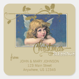 Etiqueta de Endereço de Bênçãos do Anjo de Natal