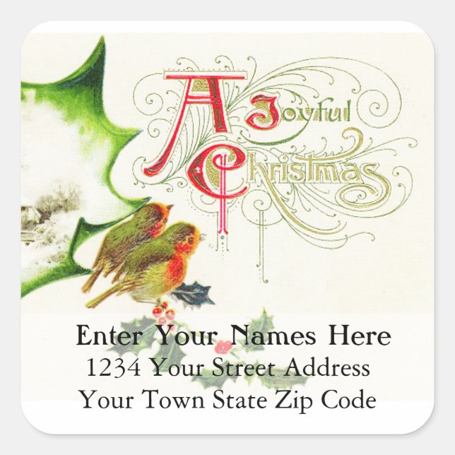 Etiqueta de Endereço de Cartões de natal Joyful Vi (Frente)