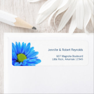 Etiqueta de Endereço de Casamento Azul