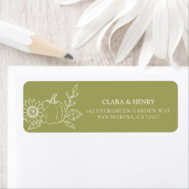 Etiqueta de Endereço de Casamento de Abóbora Verde