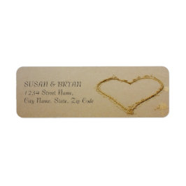 Etiqueta de Endereço de Casamento de Praia